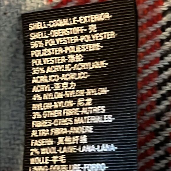 Free People We the Free Down for You plaid Shirt Jacket Fleece Size Medium Blue - Picture 14 of 15